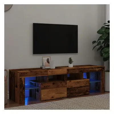 vidaXL TV stolek s LED old wood 140 x 36,5 x 40 cm kompozitní dřevo