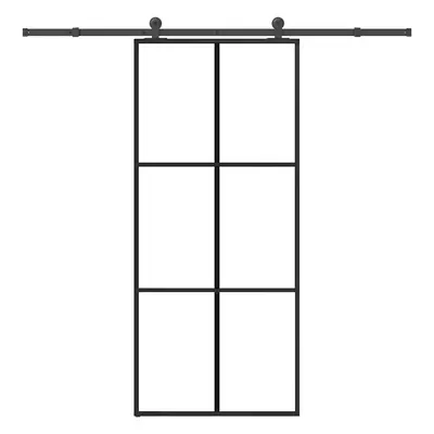 vidaXL Posuvné dveře s kováním 90x205 cm ESG sklo a hliník