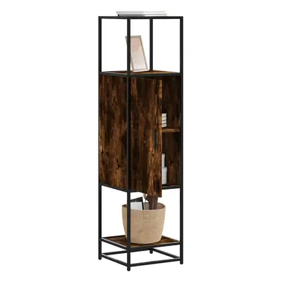 vidaXL Skříň highboard kouřový dub 35,5x35x139 cm kompozit a kov