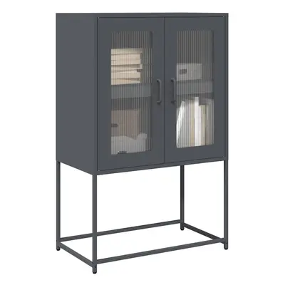 vidaXL Skříň highboard antracitová 68x39x107 cm ocel