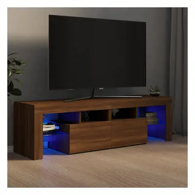 vidaXL TV skříňka s LED osvětlením Hnědý dub 140 x 36,5 x 40 cm