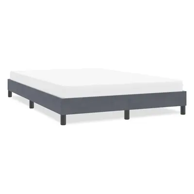 vidaXL Box spring postel s matrací tmavě šedá 160x220 cm samet