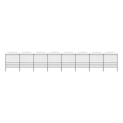 vidaXL Zahradní plot s hroty ocel (1,75–2) x 13,6 m černý