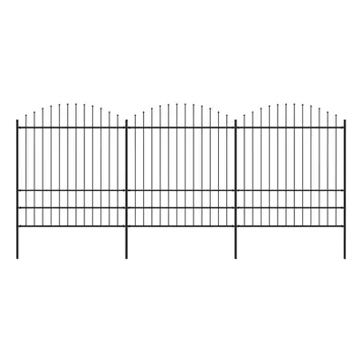 vidaXL Zahradní plot s hroty ocel (1,75–2) x 5,1 m černý