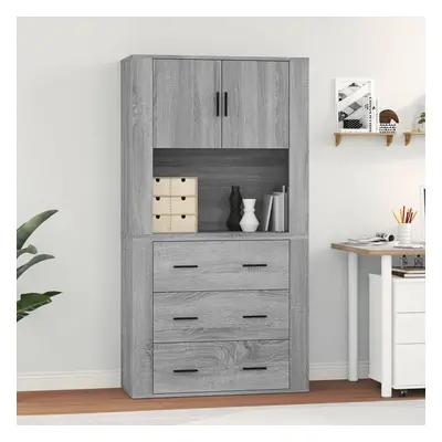 vidaXL Skříň highboard šedá sonoma kompozitní dřevo