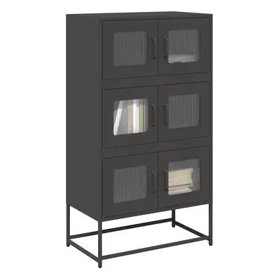 vidaXL Skříň highboard černá 68x39x123 cm ocel