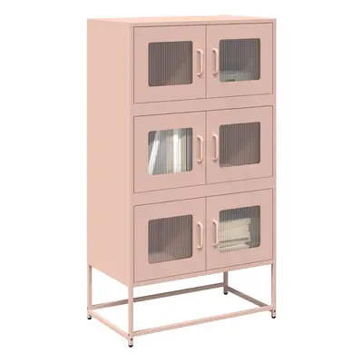 vidaXL Skříň highboard růžová 68x39x123 cm ocel