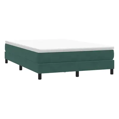 vidaXL Postel Box Spring bez matrace tmavě zelená 160x210 cm samet