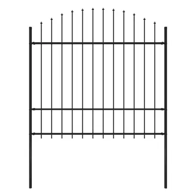 vidaXL Zahradní plot s hroty ocel (1,5–1,75) x 1,7 m černý