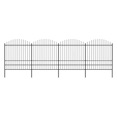 vidaXL Zahradní plot s hroty ocel (1,75–2) x 6,8 m černý