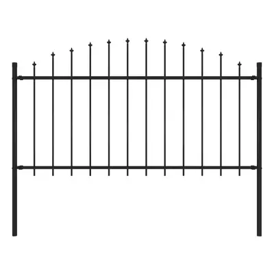 vidaXL Zahradní plot s hroty ocel (1,25–1,5) x 1,7 m černý