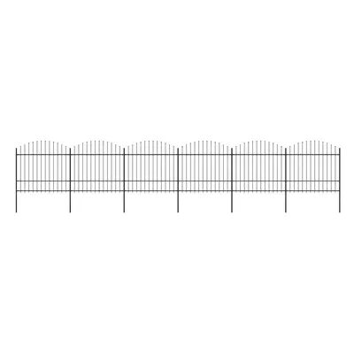 vidaXL Zahradní plot s hroty ocel (1,5–1,75) x 10,2 m černý