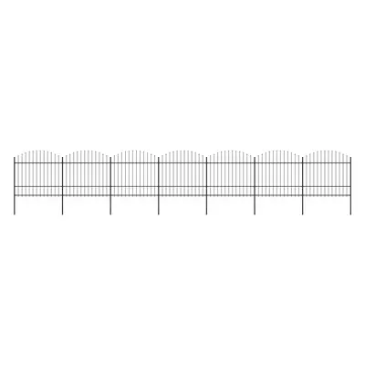 vidaXL Zahradní plot s hroty ocel (1,5–1,75) x 11,9 m černý