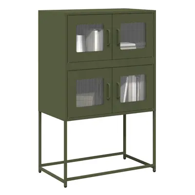 vidaXL Skříň highboard olivově zelená 68x39x107 cm ocel