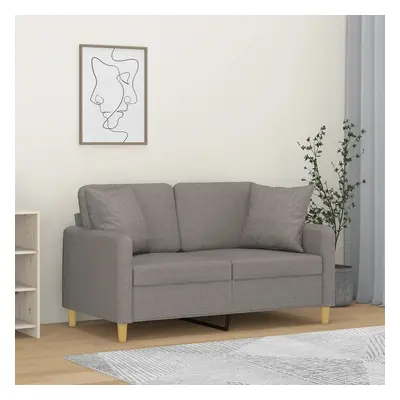 vidaXL 2místná pohovka s polštáři taupe 120 cm textil