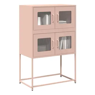 vidaXL Skříň highboard růžová 68x39x107 cm ocel