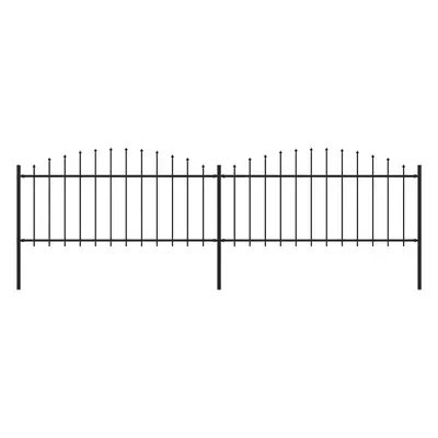 vidaXL Zahradní plot s hroty ocel (0,5–0,75) x 3,4 m černý