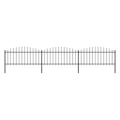 vidaXL Zahradní plot s hroty ocel (0,5–0,75) x 5,1 m černý