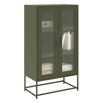 vidaXL Skříň highboard olivově zelená 68x39x123 cm ocel