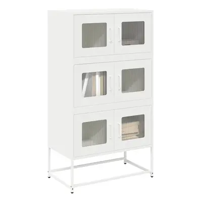 vidaXL Skříň highboard bílá 68x39x123 cm ocel