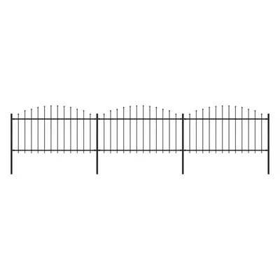 vidaXL Zahradní plot s hroty ocel (1,25–1,5) x 5,1 m černý