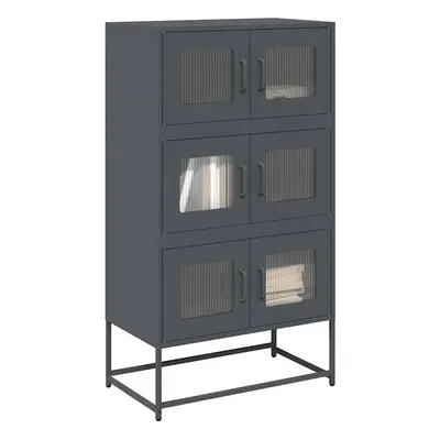 vidaXL Skříň highboard antracitová 68x39x123 cm ocel