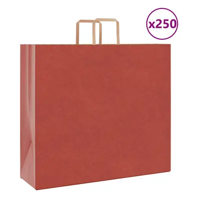 vidaXL Papírové tašky 250 ks s uchy červené 54x15x49 cm