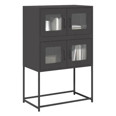 vidaXL Skříň highboard černá 68x39x107 cm ocel