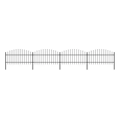 vidaXL Zahradní plot s hroty ocel (1–1,25) x 6,8 m černý