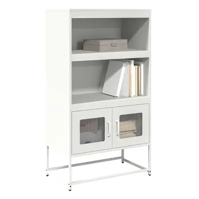 vidaXL Skříň highboard bílá 68x39x123 cm ocel