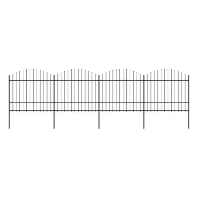 vidaXL Zahradní plot s hroty ocel (1,5–1,75) x 6,8 m černý