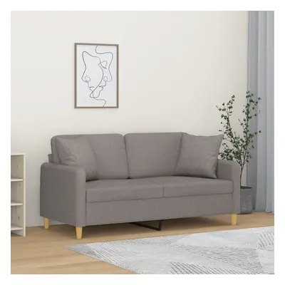 vidaXL 2místná pohovka s polštáři taupe 140 cm textil