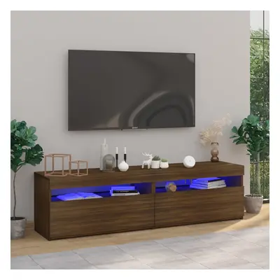 vidaXL TV skříňky s LED osvětlením 2 ks hnědý dub 75 x 35 x 40 cm