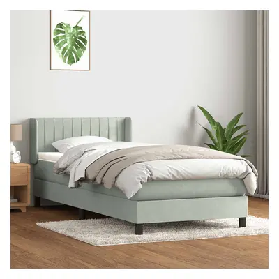 vidaXL Box spring postel s matrací světle šedá 100x210 cm samet