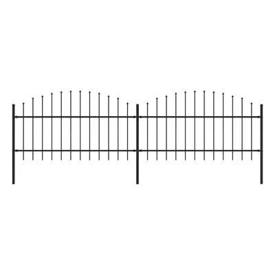 vidaXL Zahradní plot s hroty ocel (1–1,25) x 3,4 m černý