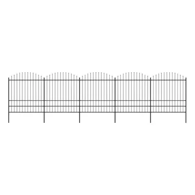 vidaXL Zahradní plot s hroty ocel (1,75–2) x 8,5 m černý