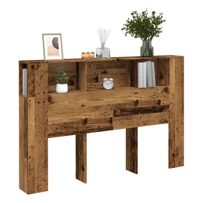 vidaXL Čelo postele s úložným prostorem old wood 160 x 18,5 x 103,5 cm