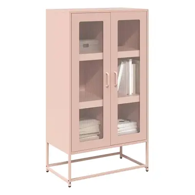 vidaXL Skříň highboard růžová 68x39x123 cm ocel