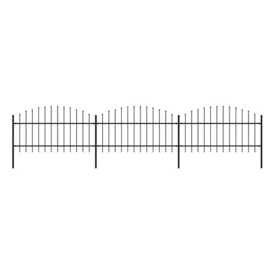 vidaXL Zahradní plot s hroty ocel (1–1,25) x 5,1 m černý