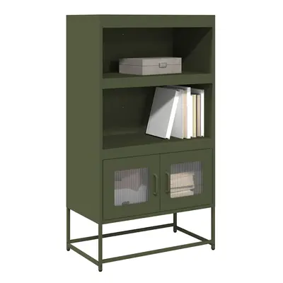 vidaXL Skříň highboard olivově zelená 68x39x123 cm ocel