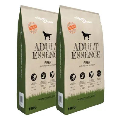 vidaXL Prémiové suché krmivo pro psy Adult Essence Beef 2 ks 30 kg