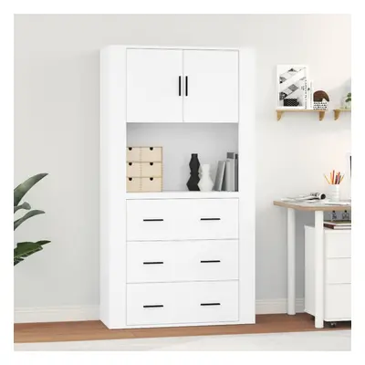 vidaXL Skříň highboard bílá kompozitní dřevo