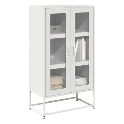 vidaXL Skříň highboard bílá 68x39x123 cm ocel