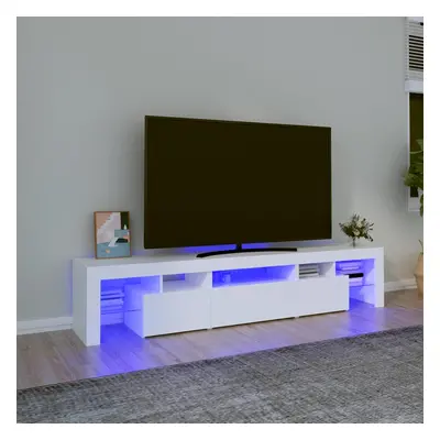 vidaXL TV skříňka s LED osvětlením bílá 200x36,5x40 cm