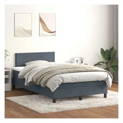 vidaXL Box spring postel s matrací tmavě šedá 120x210 cm samet