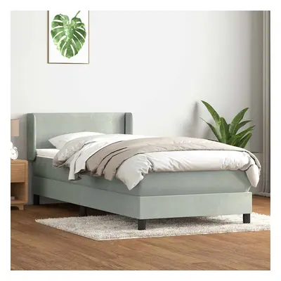 vidaXL Box Spring Postel s matrací Světle šedá 90x220 cm Samet