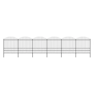 vidaXL Zahradní plot s hroty ocel (1,75–2) x 10,2 m černý