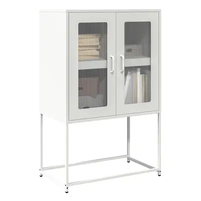 vidaXL Skříň highboard bílá 68x39x107 cm ocel