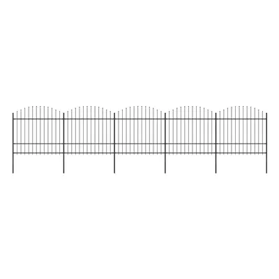 vidaXL Zahradní plot s hroty ocel (1,5–1,75) x 8,5 m černý