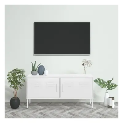 vidaXL TV skříňka bílá 105 x 35 x 50 cm ocel